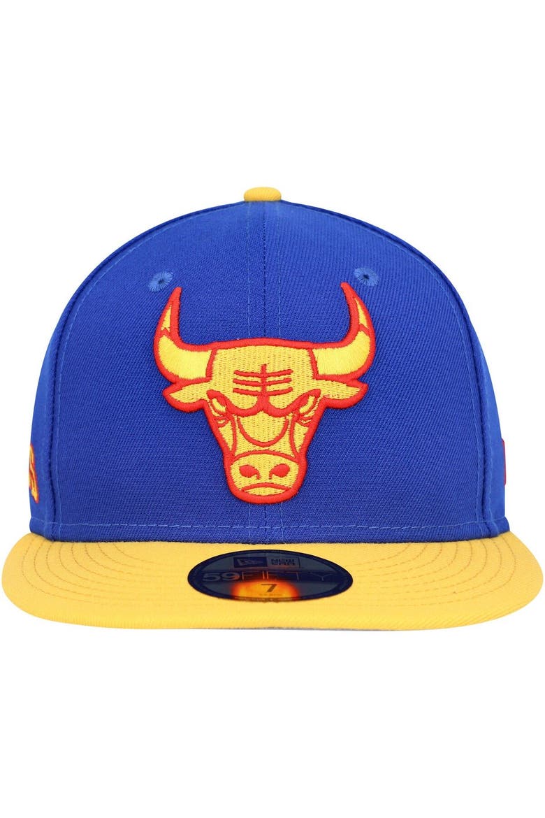 Men's New Era Blue Chicago Bulls Side Patch 59FIFTY Fitted Hat, Alternate, color, Blue
