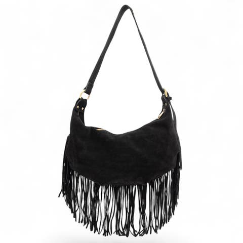 Dallas Suede Fringe Hobo