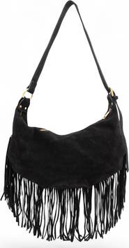Bolsa Nova Dallas Suede Fringe Hobo