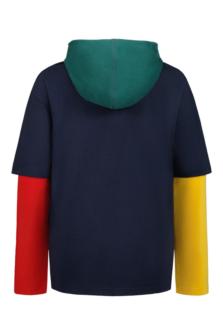 Kids' Layered Look Hooded Graphic Tee, Alternate, color, NAVY BLAZER