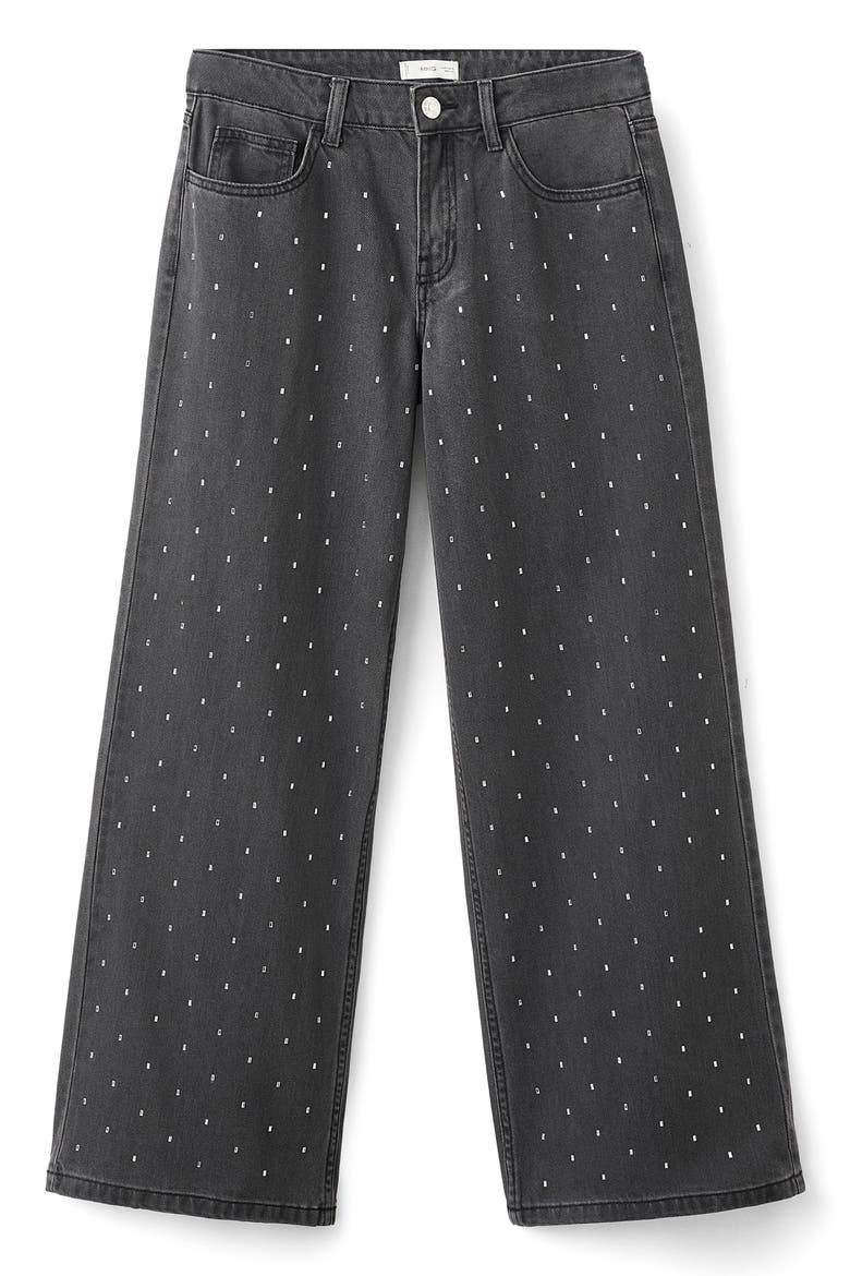 Rhinestone Detail Jeans, Main, color, BLACK DENIM