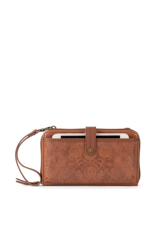 The Sak Iris Smartphone Crossbody In Tobacco Floral Emboss