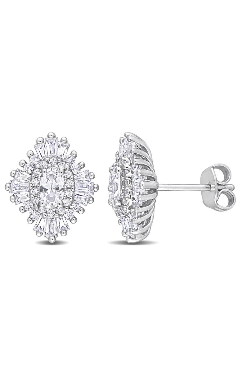 Julianna B. Lab-Created White Sapphire Starburst Earrings, Main, color, Sterling Silver