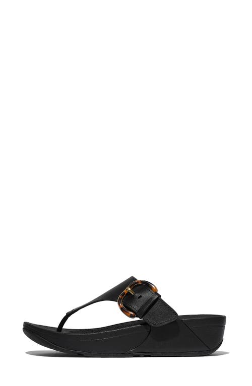 Fitflop Lulu Buckle Flip Flop In All Black