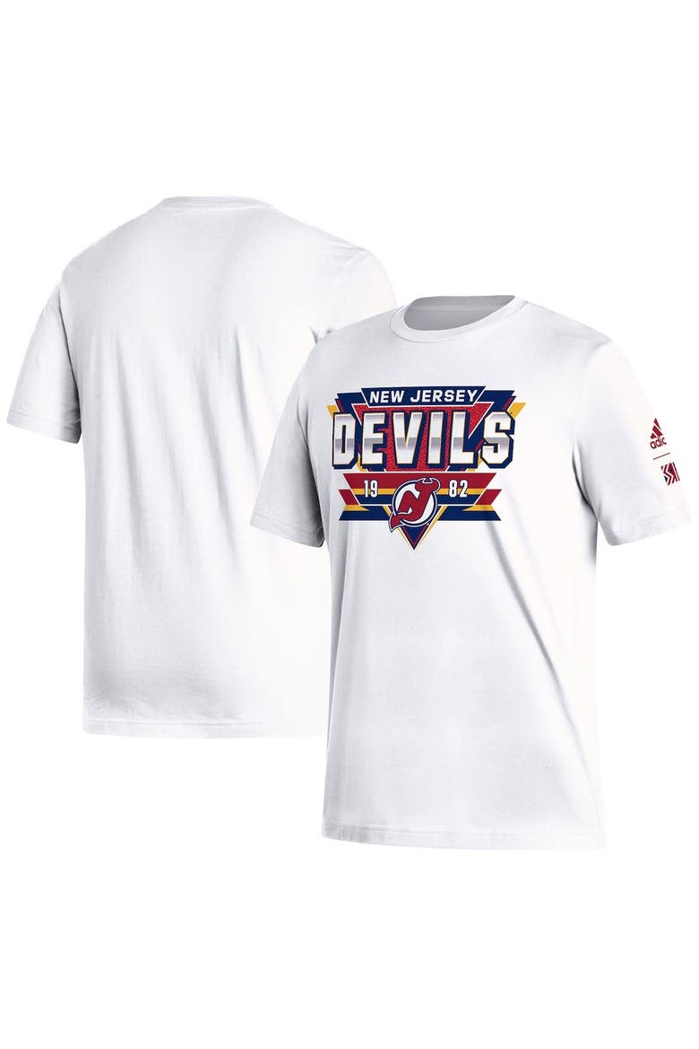 Men's adidas White New Jersey Devils Reverse Retro 2.0 Fresh Playmaker T-Shirt, Main, color, White
