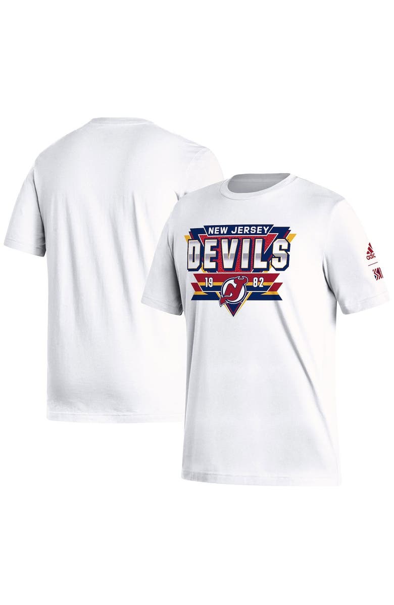 adidas Men's adidas White New Jersey Devils Reverse Retro 2.0 Fresh Playmaker T-Shirt, Main, color,