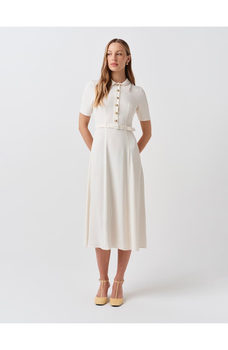 Ghost London Amanda Collared Midi Shirt Dress, Alternate, color, Ivory