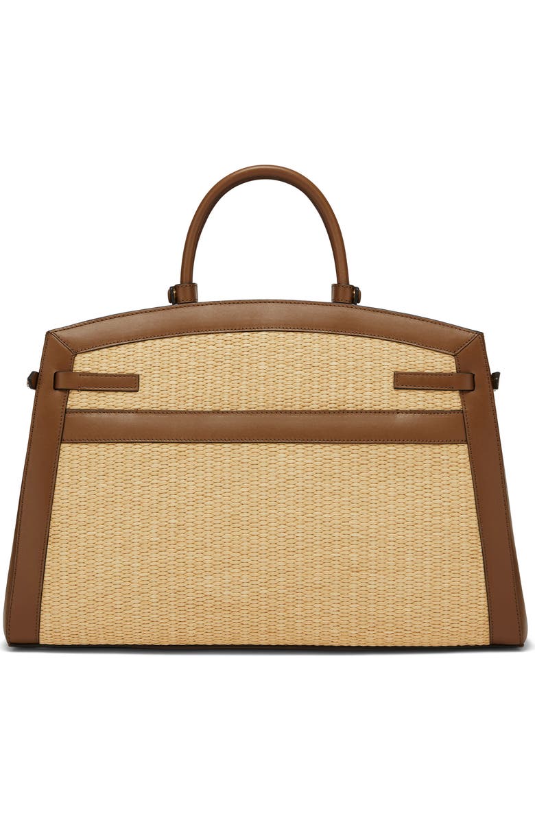 DeMellier The Hudson Raffia & Leather Top Handle Bag, Alternate, color,