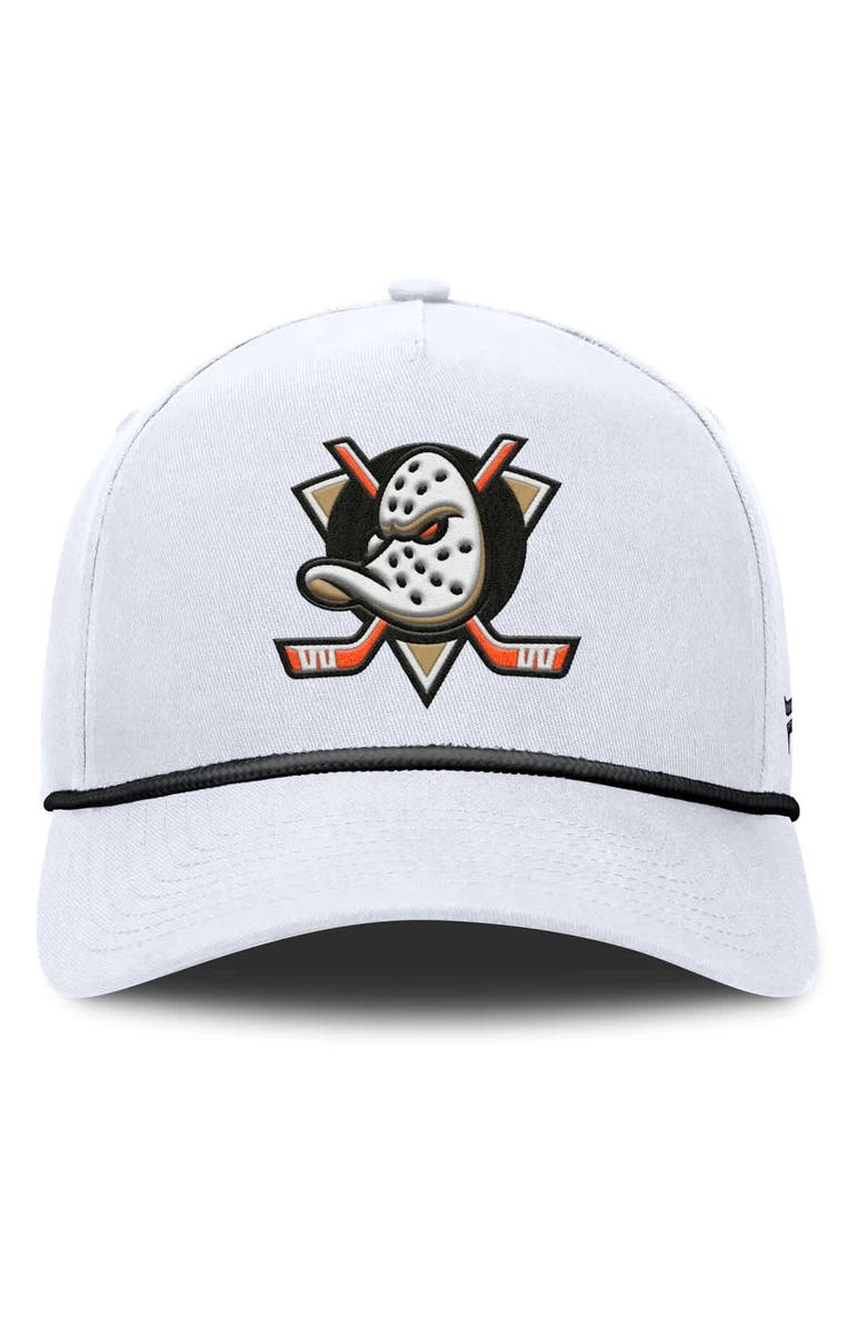 FANATICS Men's Fanatics White Anaheim Ducks Rope A-Frame Adjustable Hat, Alternate, color, 