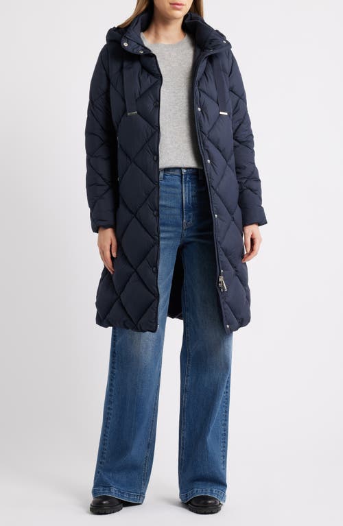 Sam Edelman Hooded Puffer Coat In Blue