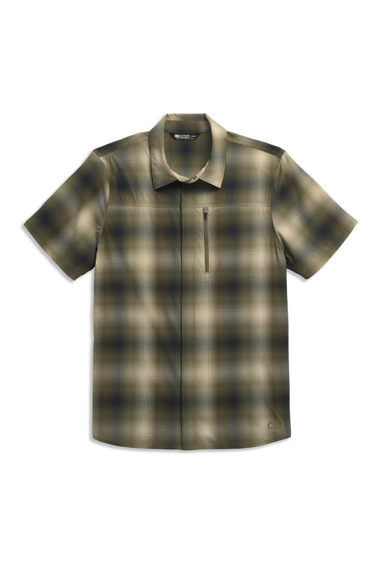 Astroman Short Sleeve Sun Shirt, Alternate, color, RANGER GREEN PLAID