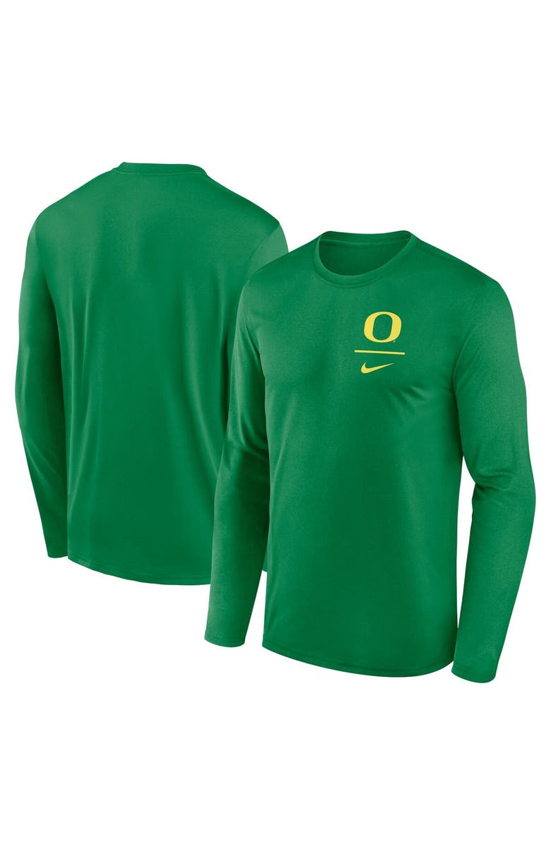 Nike Men's Nike Green Oregon Ducks Primary Stack Legend Long Sleeve T-Shirt, Main, color,