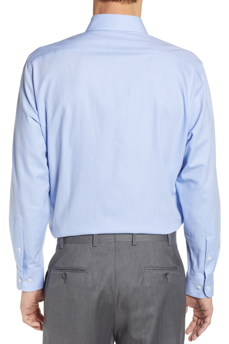 Tech-Smart Traditional Fit Stretch Herringbone Dress Shirt, Alternate, color, BLUE HYDRANGEA