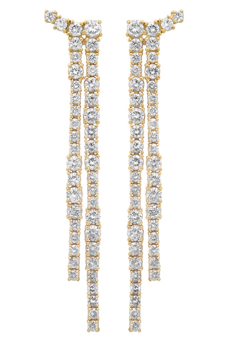 Flexion 18k Gold Diamond Linear Drop Earrings, Main, color, 18K YELLOW GOLD
