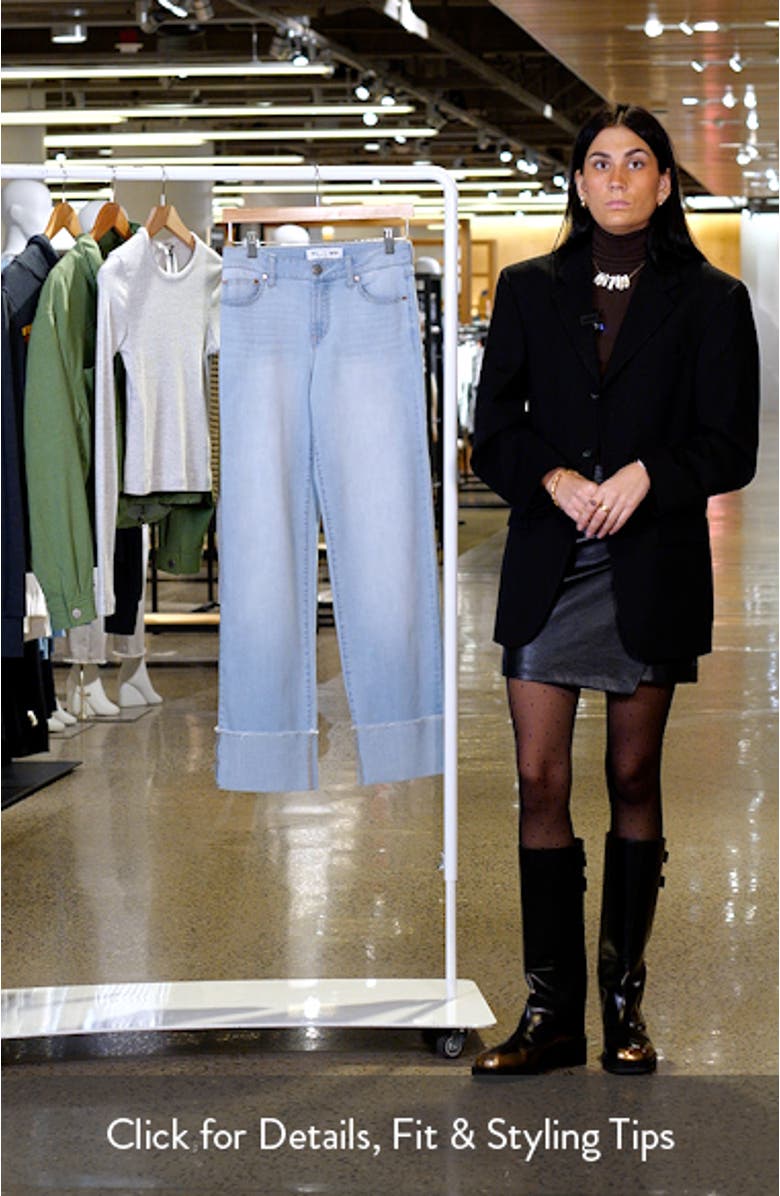 Cuffed Mid Rise Ankle Straight Leg Jeans, sales video thumbnail