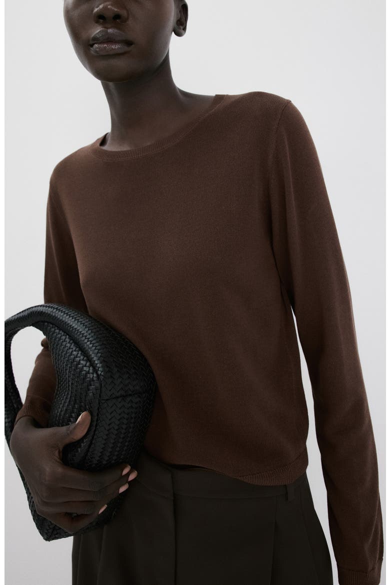 Crewneck Sweater, Main, color, CHOCOLATE