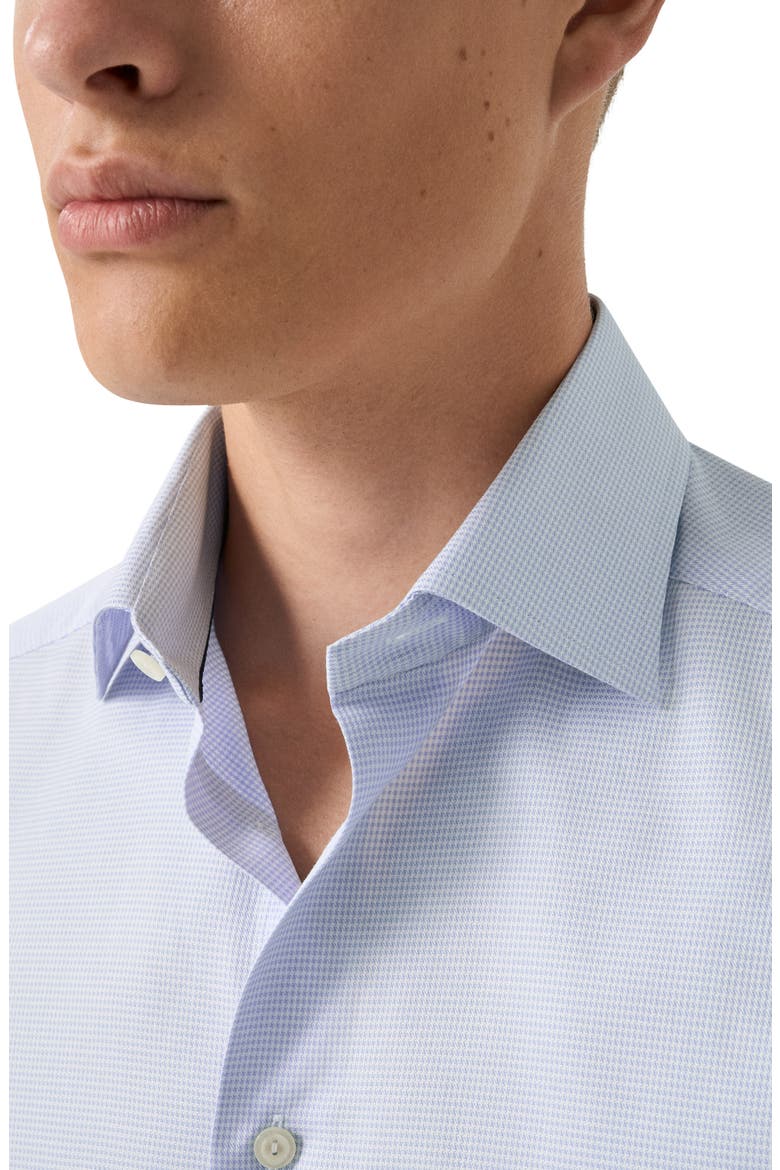 Slim Fit Signature Twill Houndstooth Button-Up Shirt, Alternate, color, LIGHT BLUE