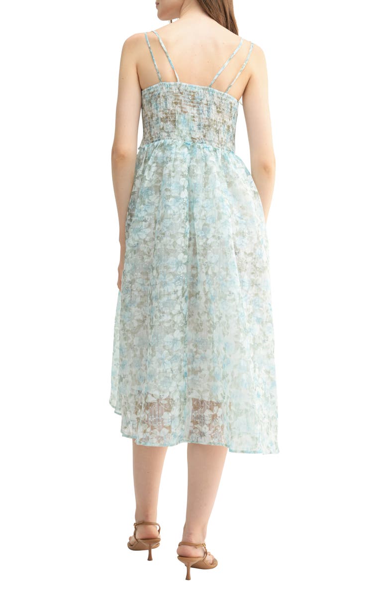 Lush Floral Tie Strap Midi Dress, Alternate, color,