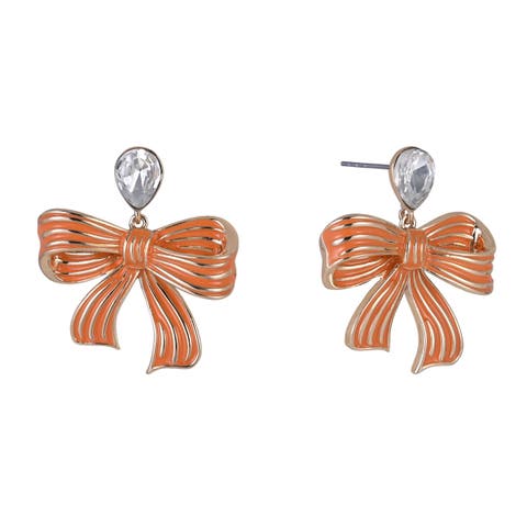 Orange Bow Earrings