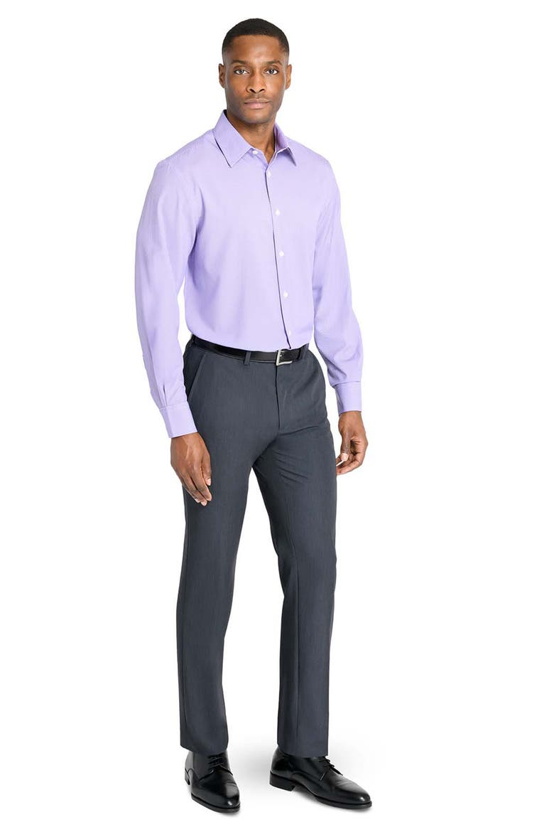 Regular Fit Geometric Print Performance Dress Shirt, Alternate, color, VIOLET