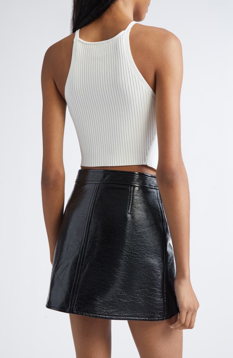 Courrèges Circle Rib Sleeveless Top, Alternate, color, Heritage White