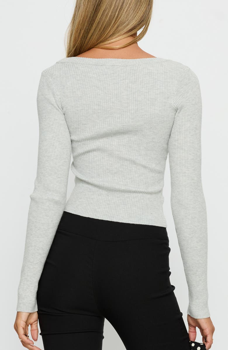 Princess Polly Sorenna Rib Cardigan, Alternate, color, Grey