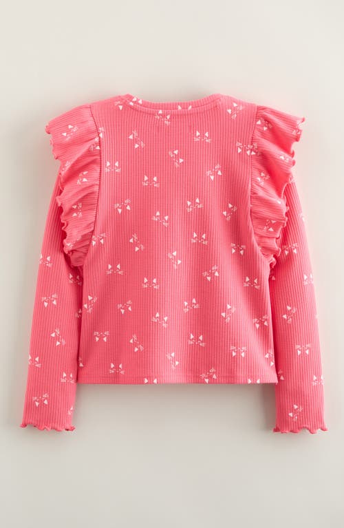 Tucker + Tate Kids' Ruffle Sleeve Rib Top In Pink