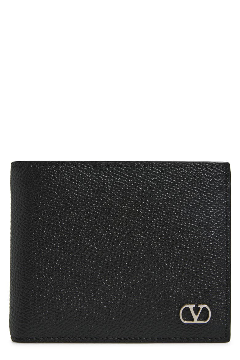 VLOGO Signature Bifold Leather Wallet, Main, color, BLACK