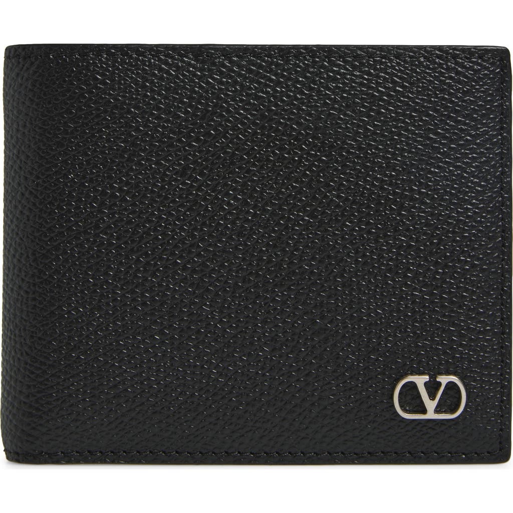 Valentino Garavani Vlogo Signature Bifold Leather Wallet In Black