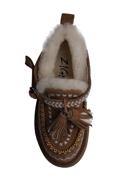 Zigi Faux Fur Platform Bootie In Tan Suede