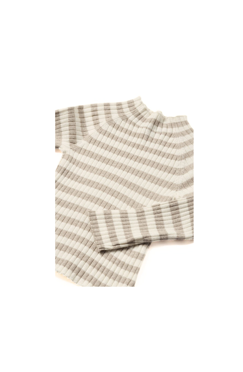 Mayoral Striped Knit Mockneck, Alternate, color, Grey