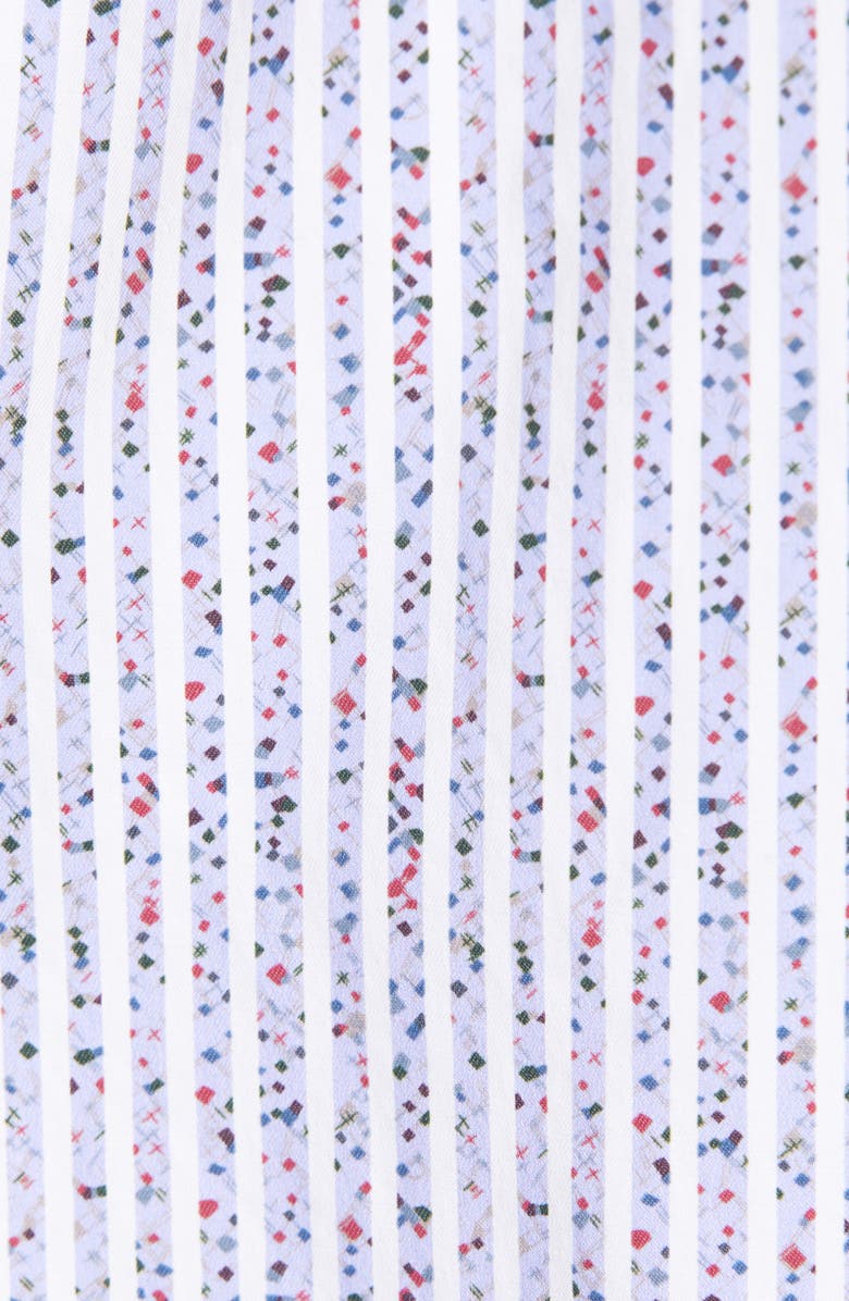 Bugatchi Shaped Fit Stripe Short Sleeve Button-Up Shirt, Alternate, color, Air Blue