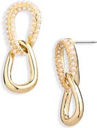 Cara Faux Pearl Chain Link Drop Earrings