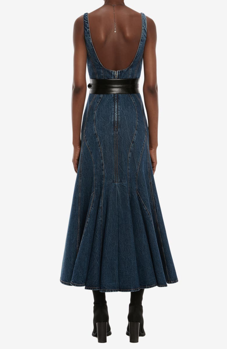 McQueen Alexander McQueen High-Low Denim Dress, Alternate, color, 