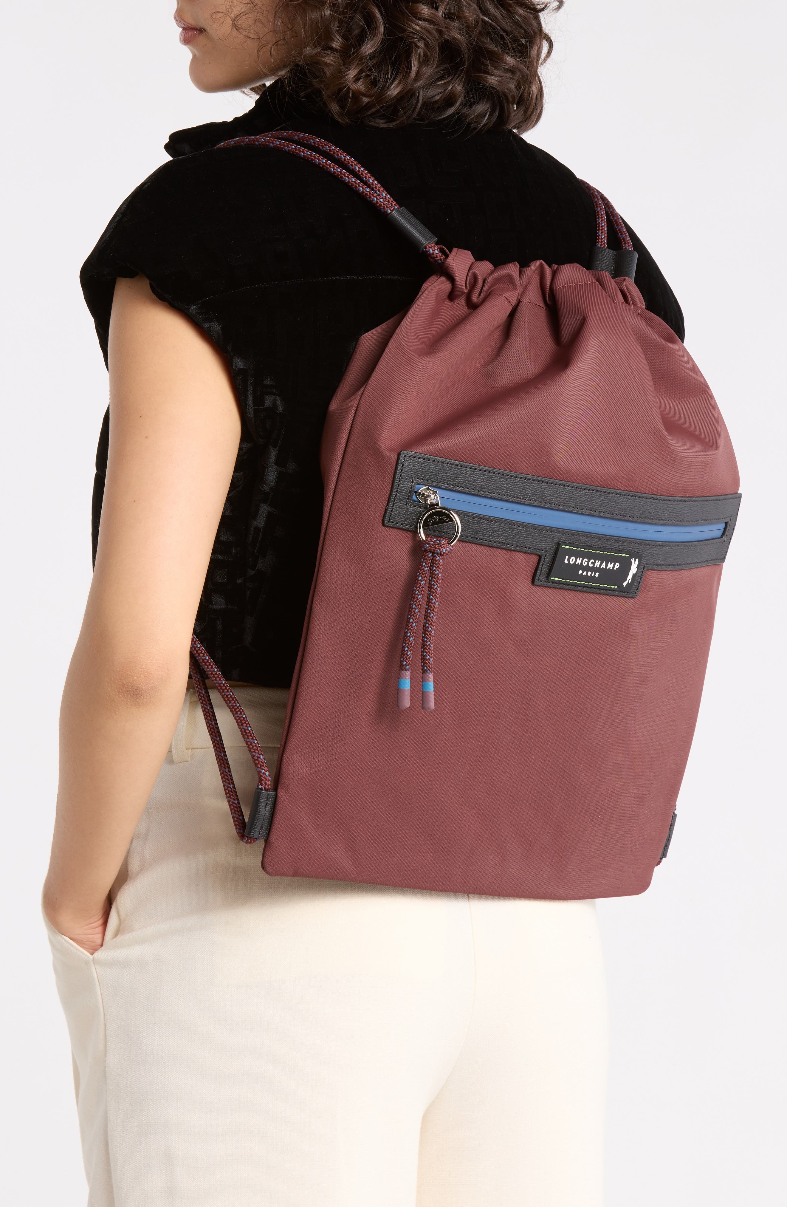 Green District Twill Backpack, Alternate, color, BURGUNDY