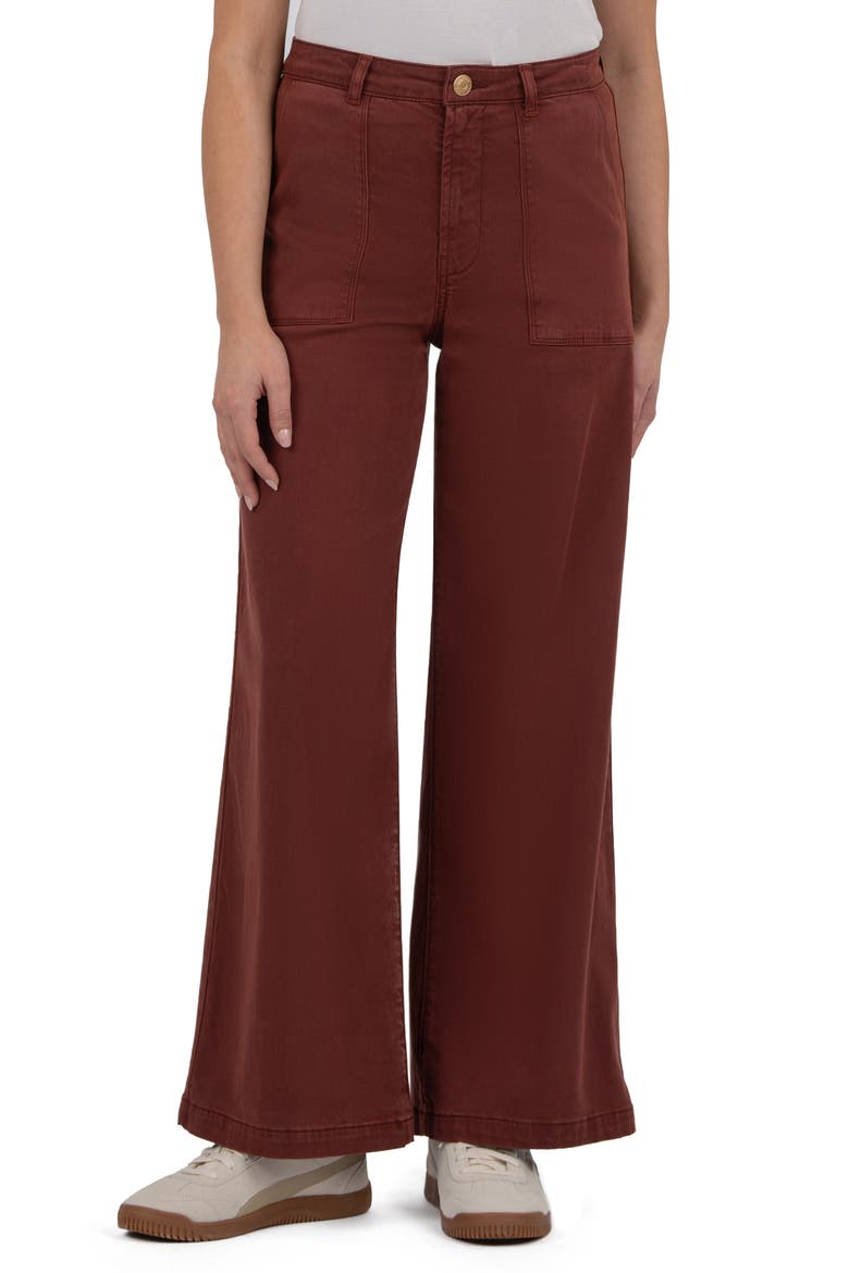 Meg Patch Pocket High Waist Wide Leg Pants, Main, color, RUST