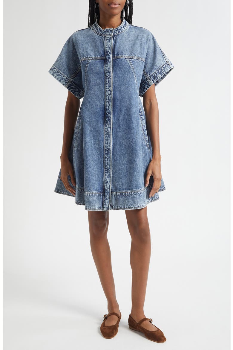 Cotton Denim Dress, Alternate, color, WASHED MEDIUM BLUE