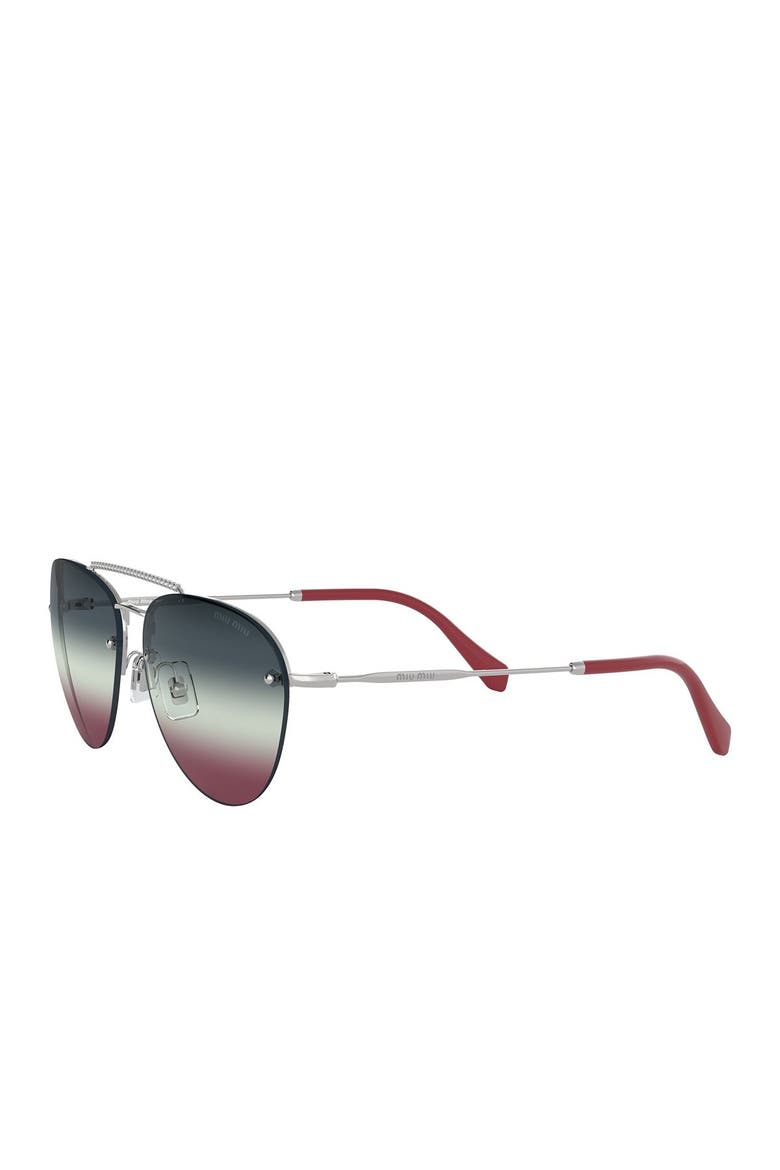 59mm Aviator Sunglasses, Alternate, color, GREEN BLUE
