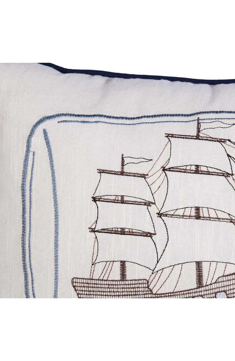 C&F Home Ship In A Bottle Embroidered Throw Pillow, 14" x 22", Alternate, color, Brown