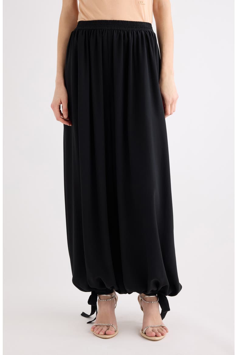 Virgin Wool Grain de Poudre Wide Leg Pants, Main, color, BLACK
