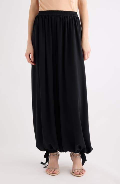 Virgin Wool Grain de Poudre Wide Leg Pants