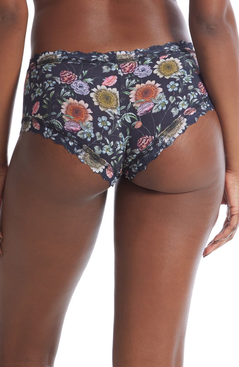 Hanky Panky Floral Print Supima<sup>®</sup> Cotton Boyshorts, Alternate, color, 