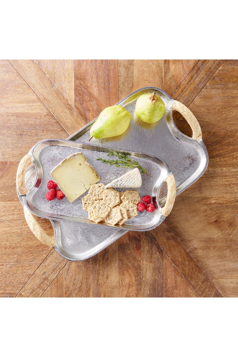Helena Decorative Trays Set of 2, Alternate, color, Silver