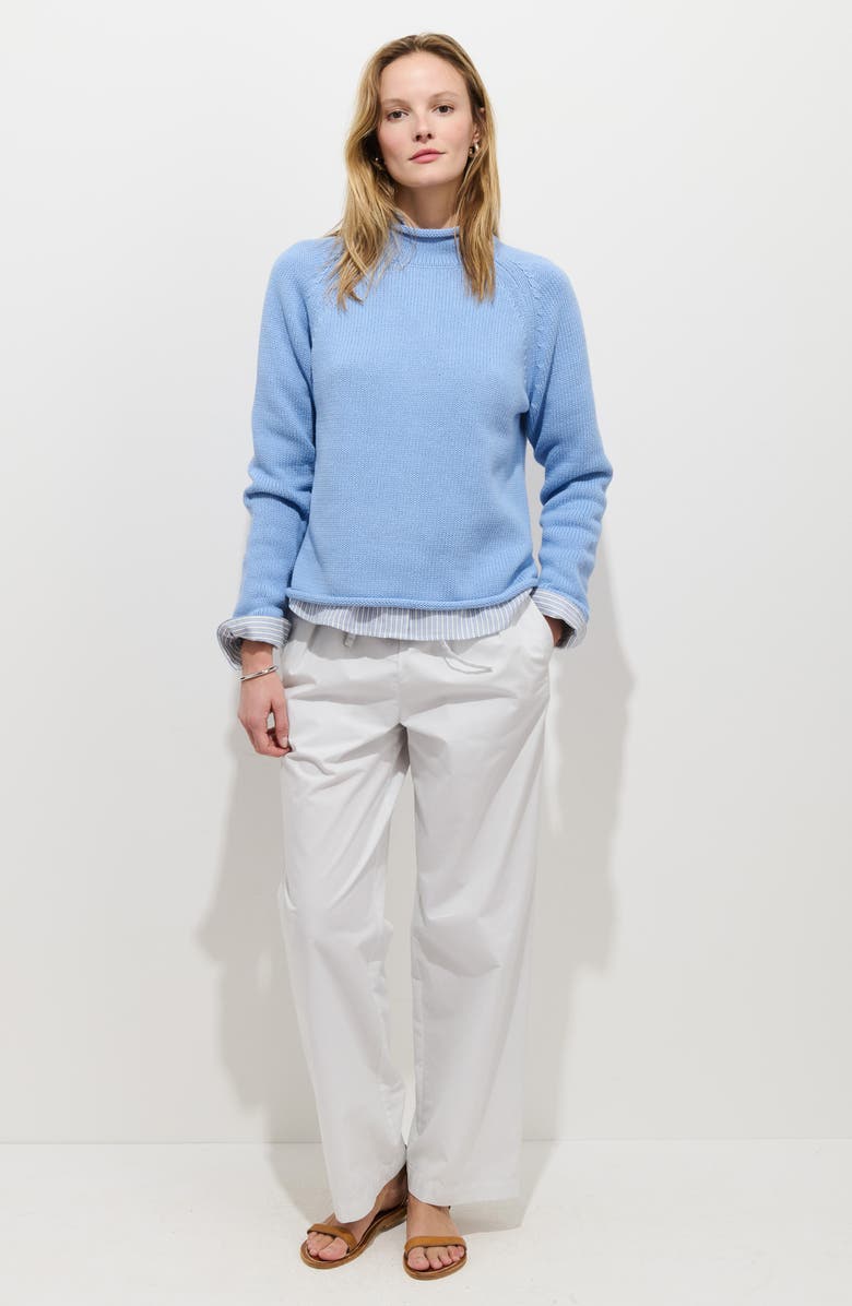 Alex Mill Eastport Roll Trim Long Sleeve Sweater, Alternate, color, Bel Air Blue