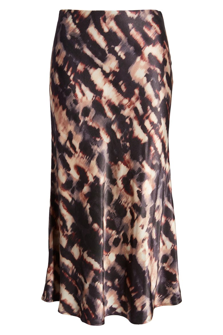 Anya Abstract Print Satin Midi Skirt, Alternate, color, MIRAGE