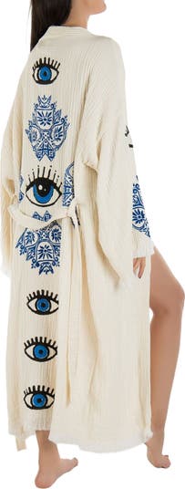 Iris - Mandala Evil Eye Handmade Cotton Kimono