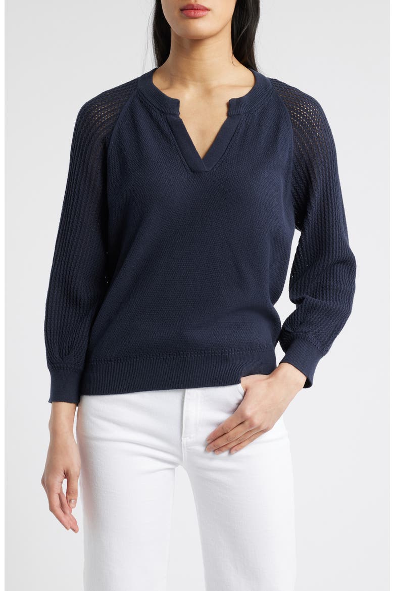 V-Notch Sweater, Main, color, NAVY