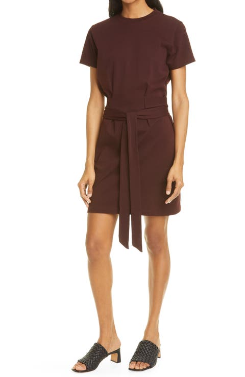 Tie Waist Short Sleeve Cotton Dress