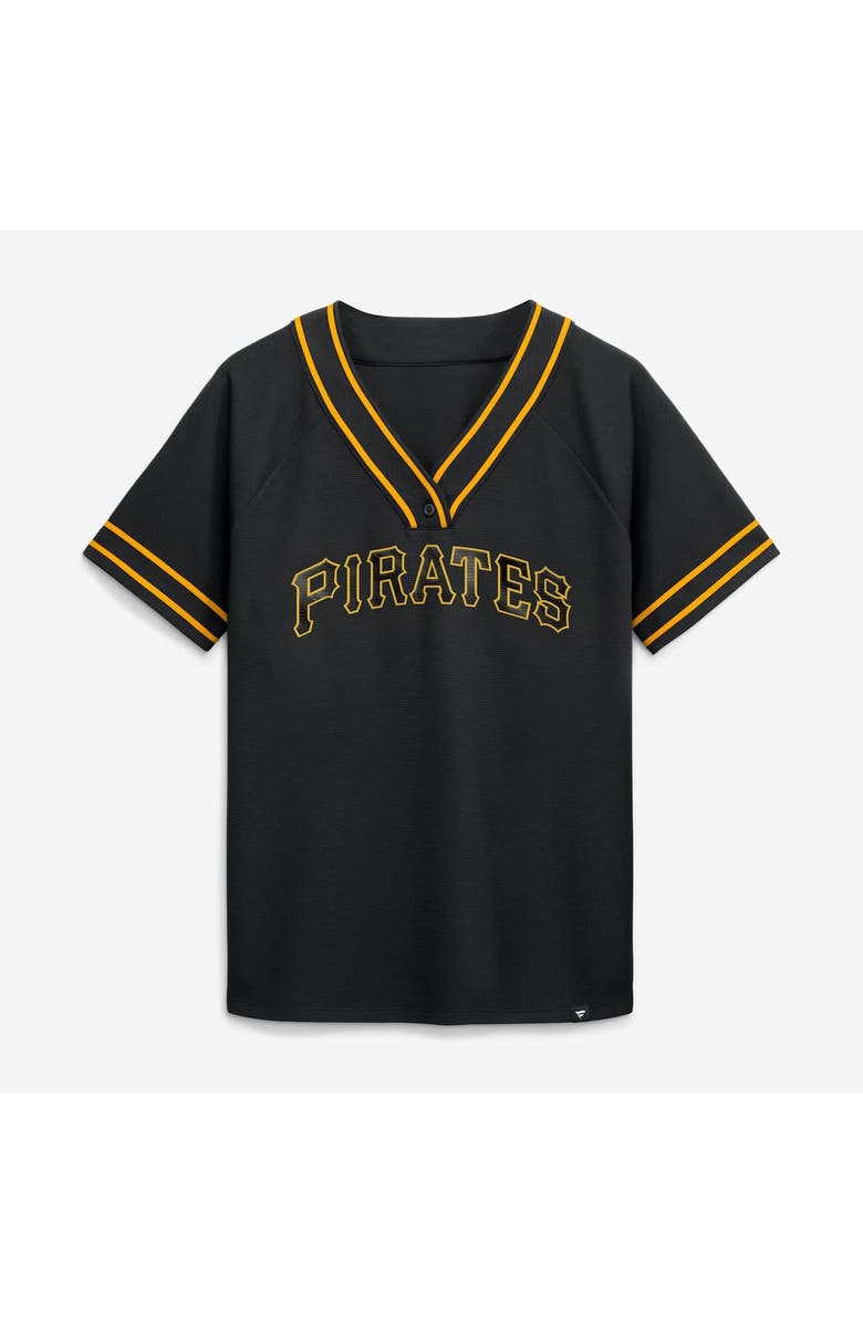 FANATICS Women's Fanatics Black Pittsburgh Pirates Diva Race Ahead Raglan V-Neck T-Shirt, Alternate, color, Black