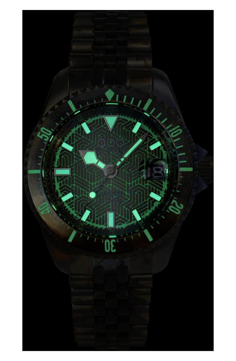 OUT OF ORDER Diverissimo Azteco Automatic Bracelet Watch, 42mm, Alternate, color, Azteco Sand